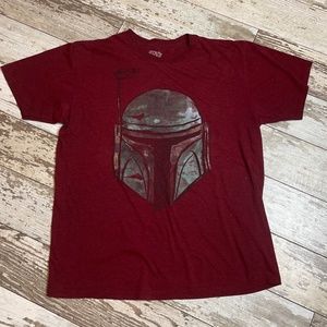 Star Wars Mandolorian Boba Fet Helmet Print T-shirt